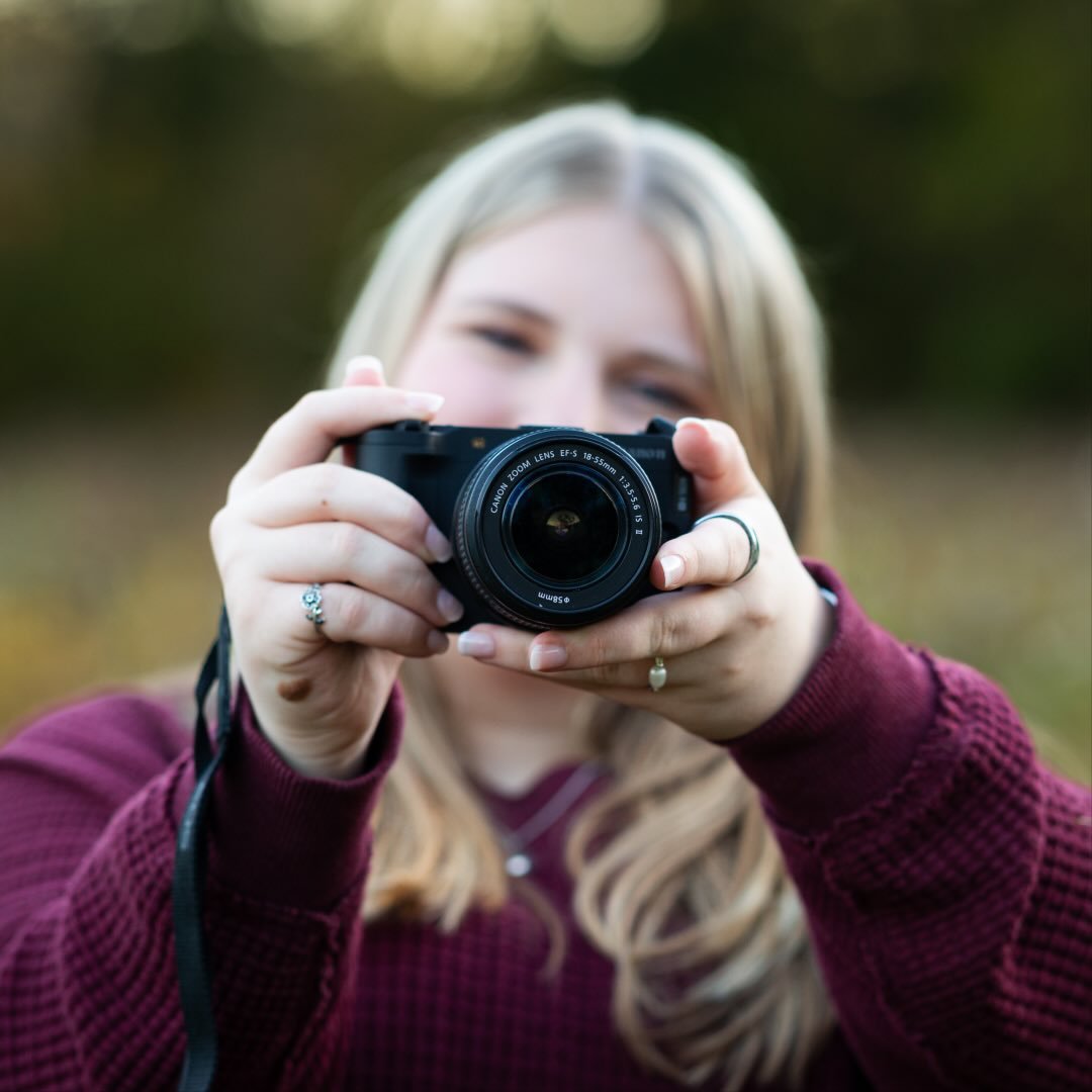 Mady Hirneisen behind her camera